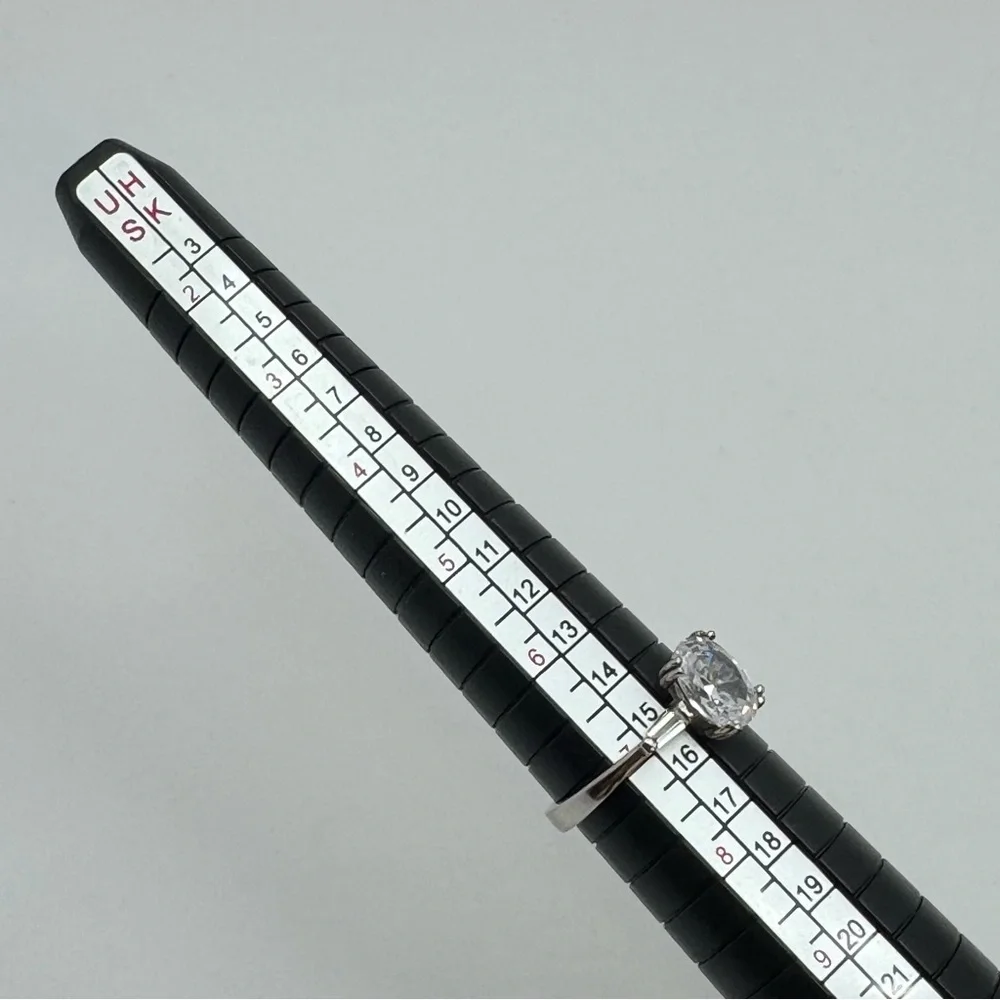 Sterling Silver CZ Double Band Engagement Style Ring Size 7 New